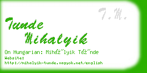 tunde mihalyik business card